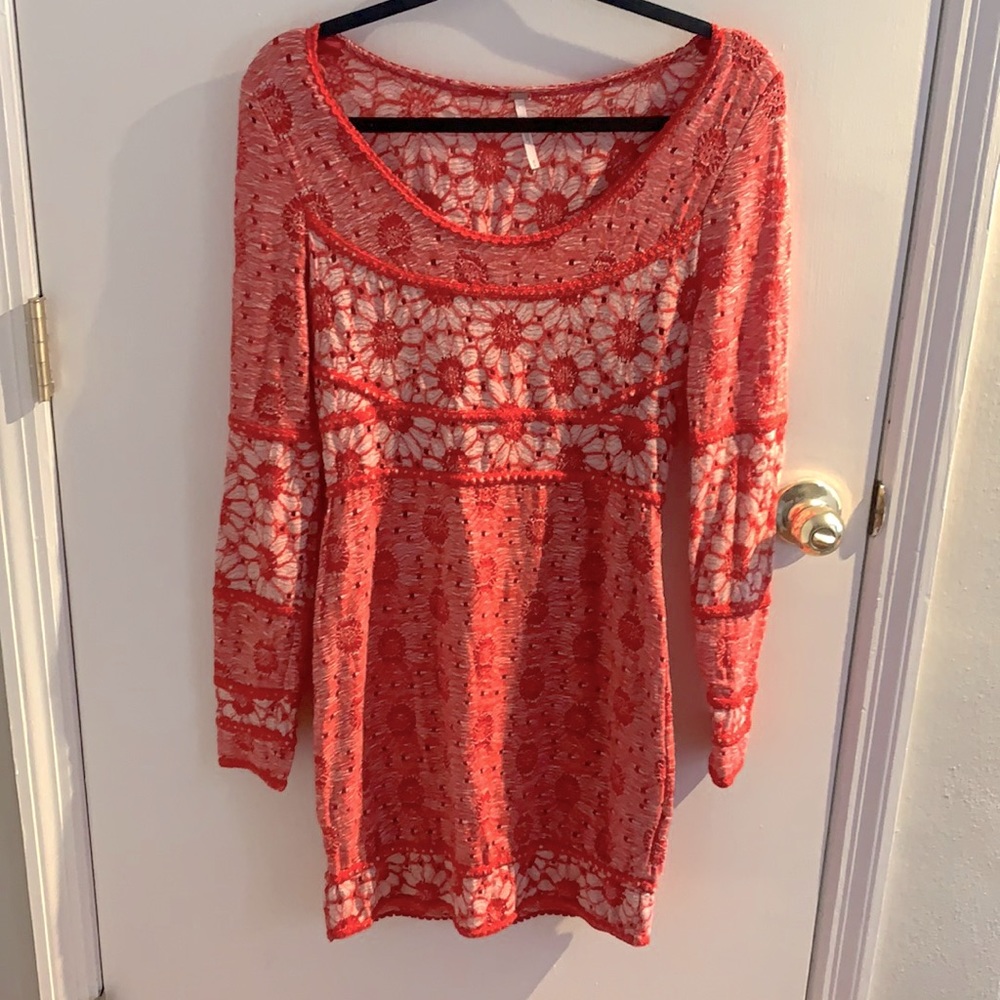 Free people long sleeve body con dress